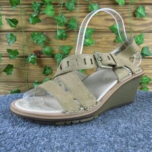 Merrell Women 7 Beige Suede‎ Wedge Sandals Comfort Select Fresh Strap Casual